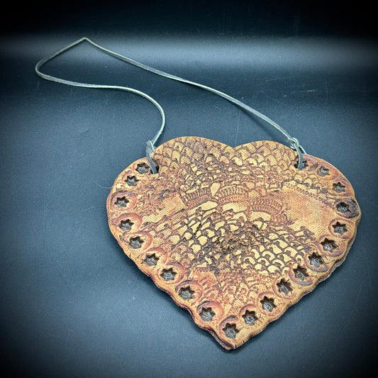 Black Creek Pottery Studio Artist Signed Pottery Heart Hanging Wall Pocket
