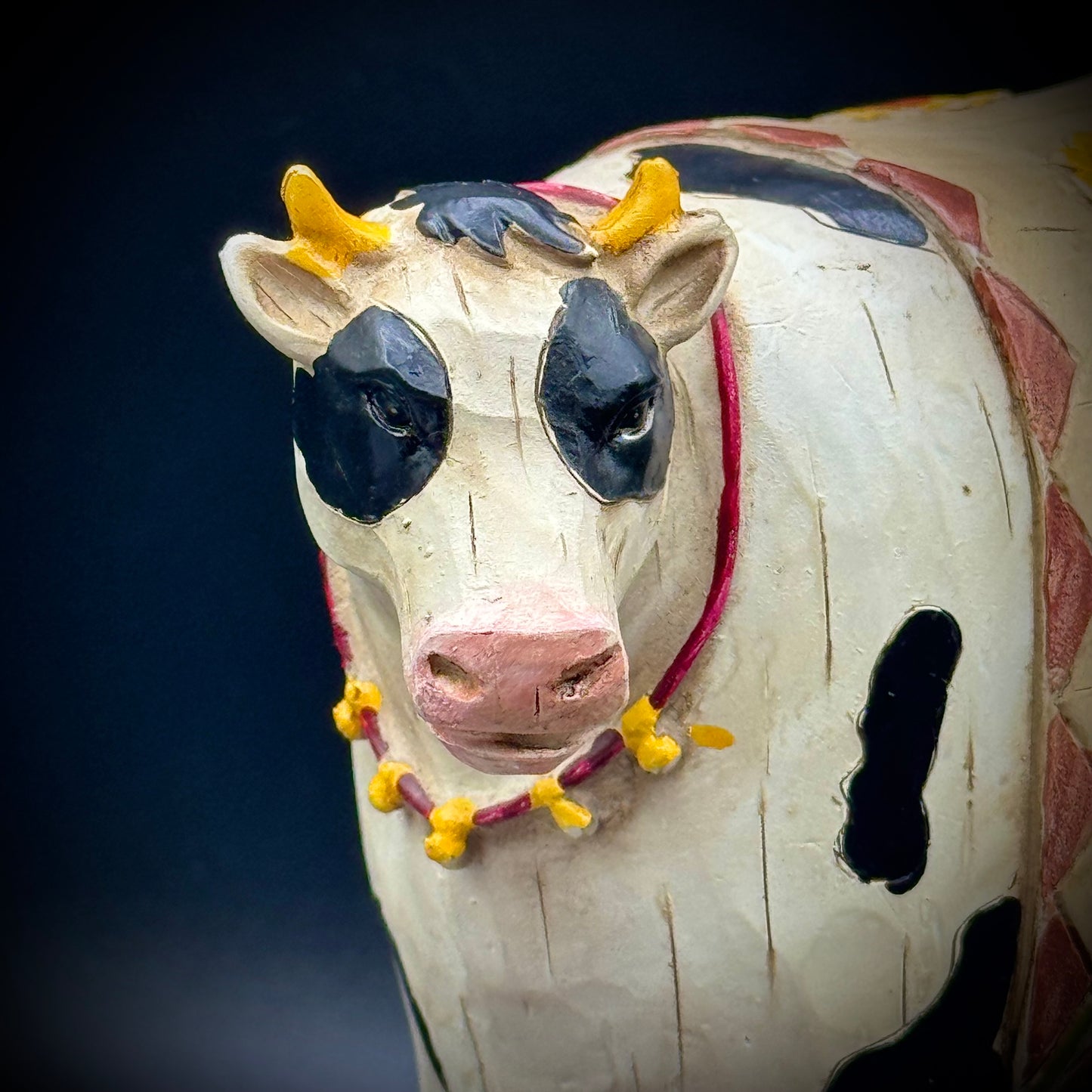 Seymour Mann Folk Art Style Carved Wood Cow
