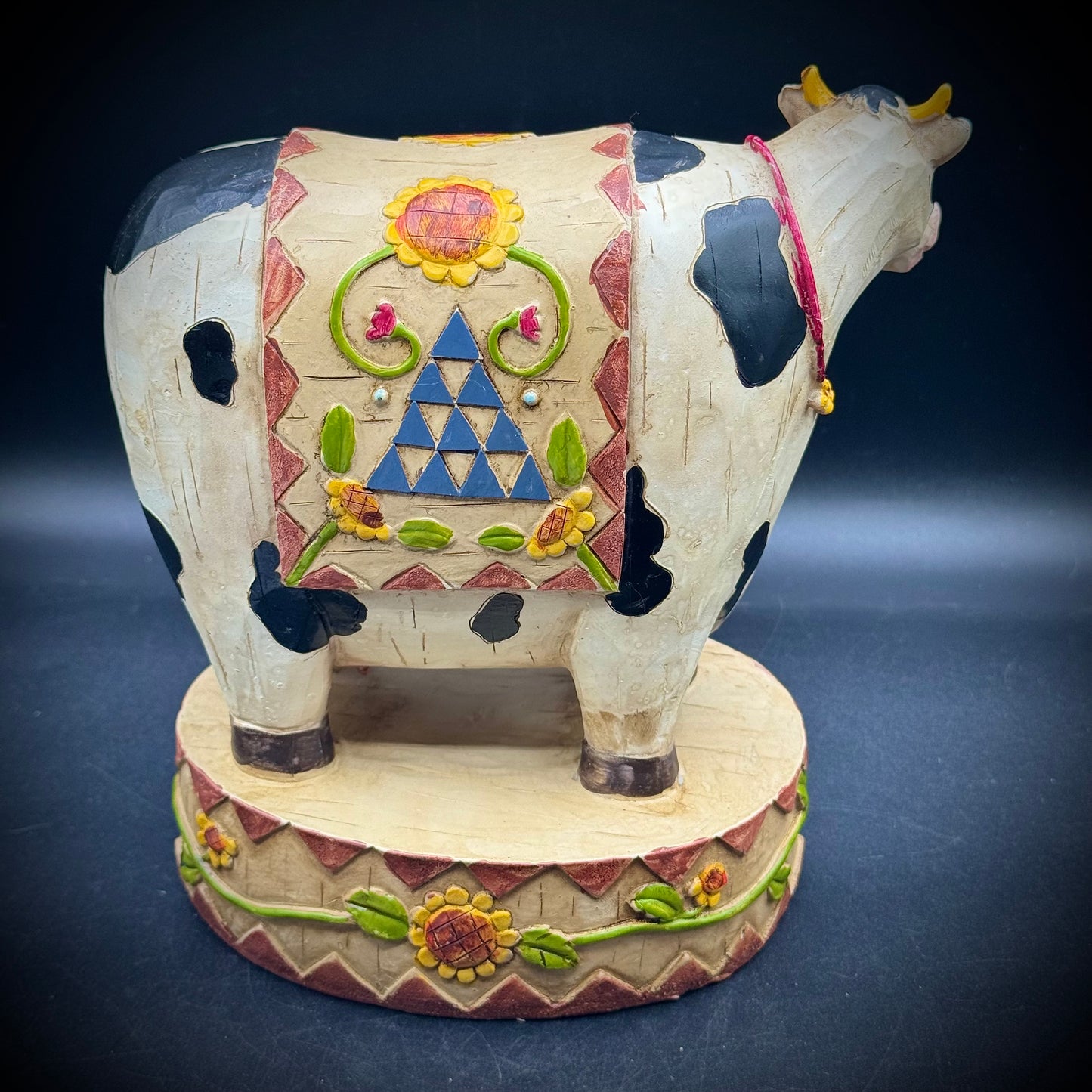 Seymour Mann Folk Art Style Carved Wood Cow