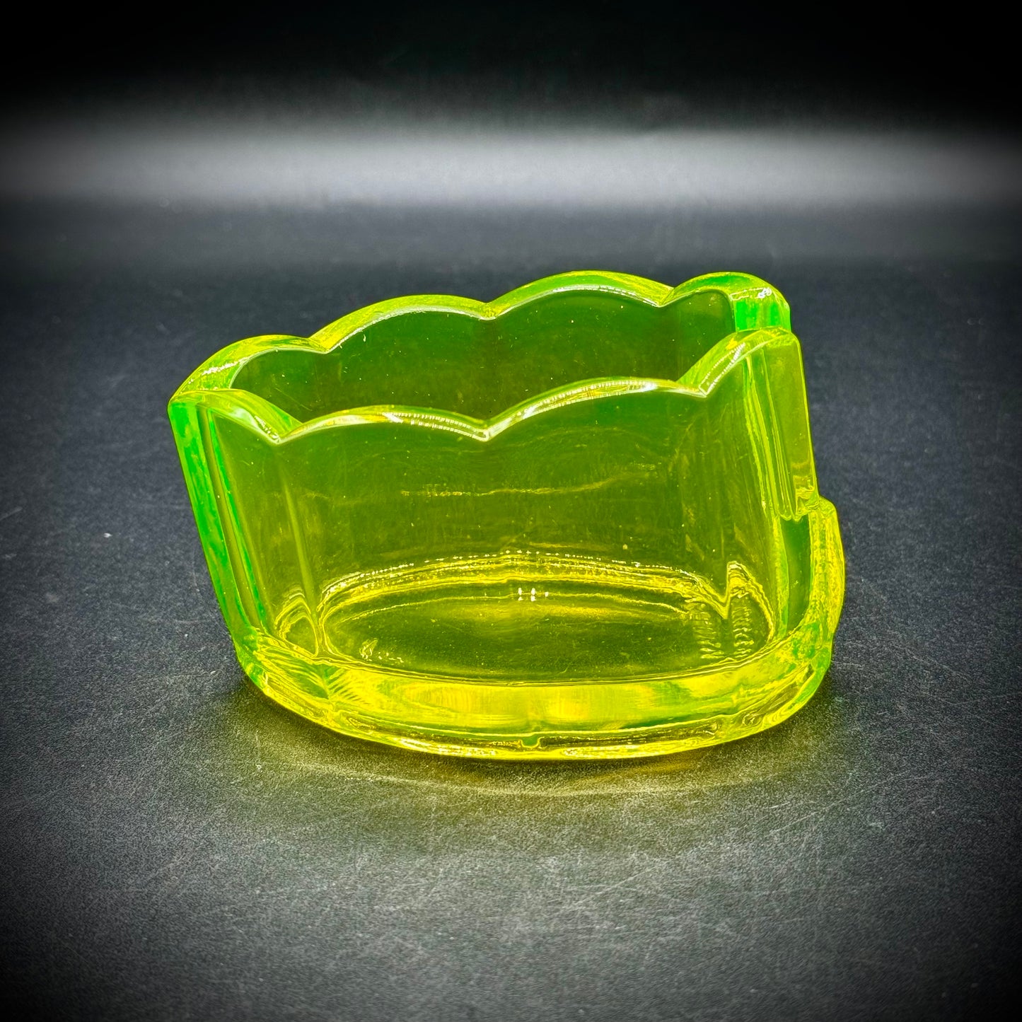 Vintage Clamborn Vaseline Glass Spoon Rest