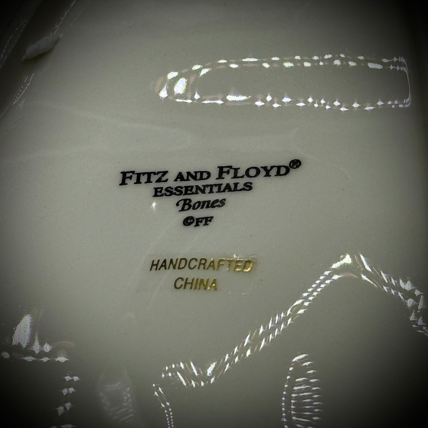 Rare Fitz & Floyd 2006 "Bones" Halloween Plate & Knife Set