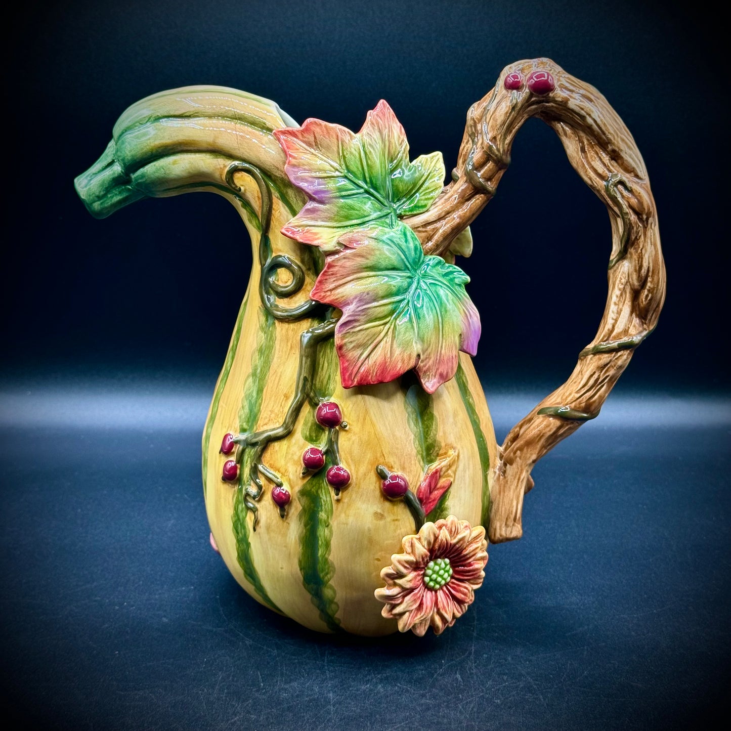 Vintage Fitz & Floyd Harvest Heritage Collection Gourd Pitcher