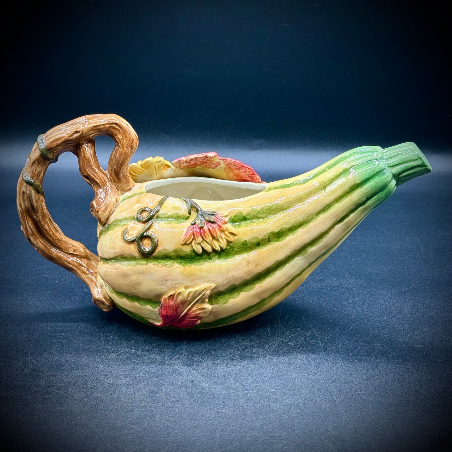 Vintage Fitz & Floyd Harvest Heritage Collection Gourd Gravy Boat