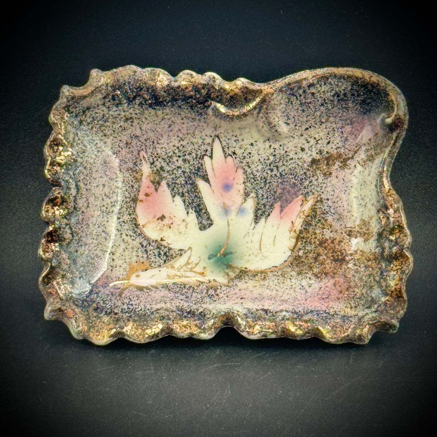 Vintage Made in Japan Bird Motif Trinket Dish