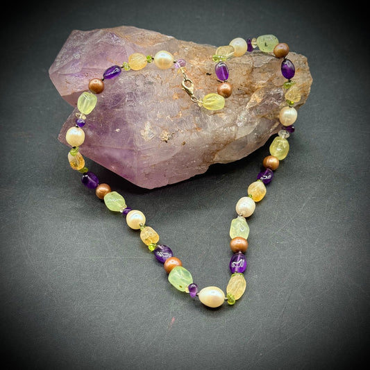 Stunning Genuine Stone Necklace with Sterling Silver Clasp