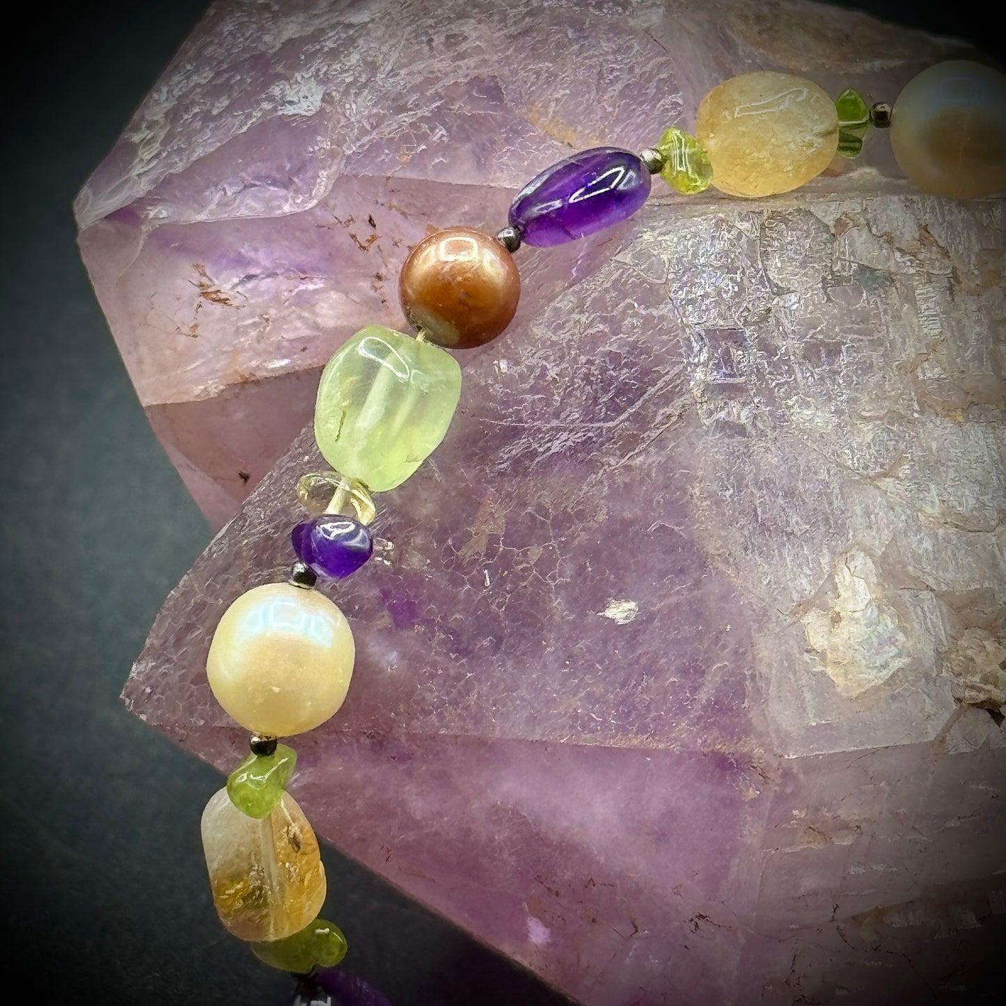 Stunning Genuine Stone Necklace with Sterling Silver Clasp