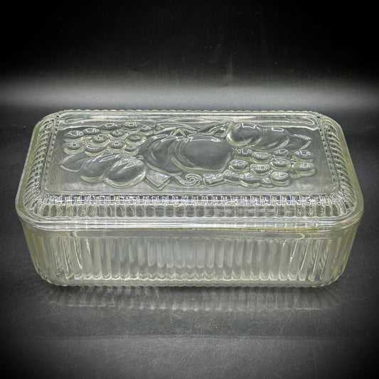 Vintage 1940s Federal Glass Lidded Refrigerator Box