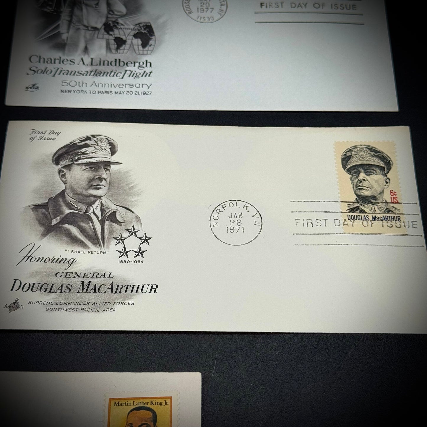 Collection of 7 Historic First Day Issue Stamps Including Apollo 11