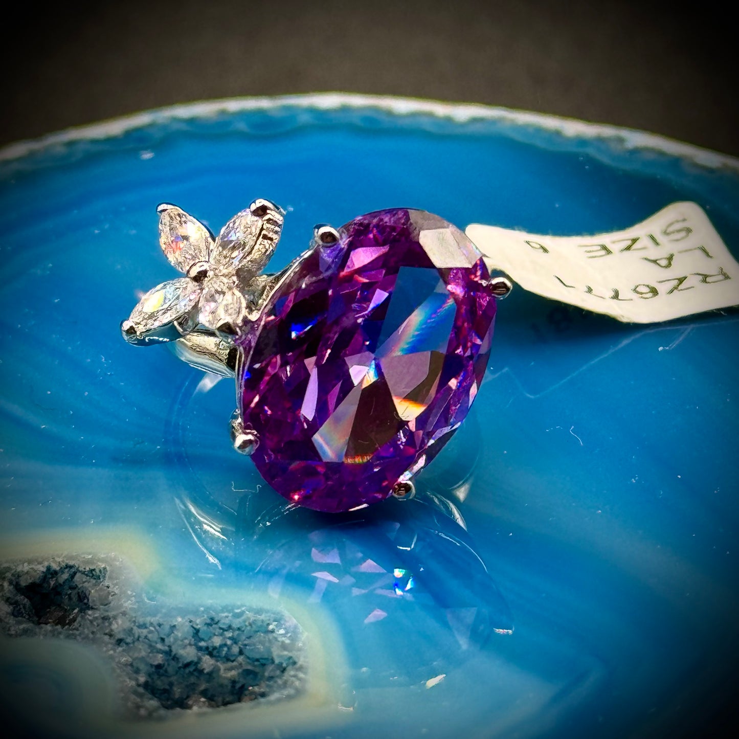 Purple CZ Ring 18KGE