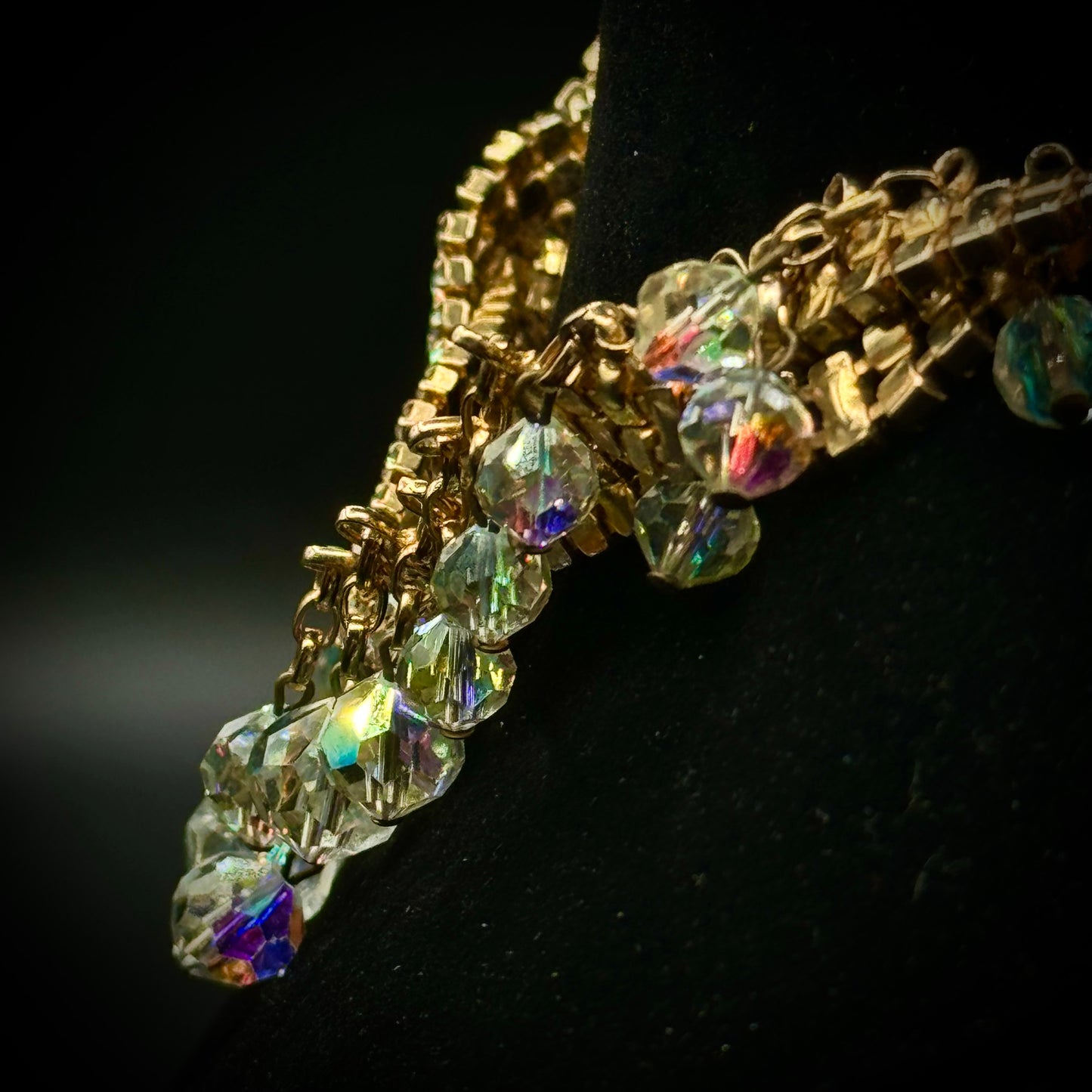 Vintage Aurora Borealis Bead & Rhinestone Necklace