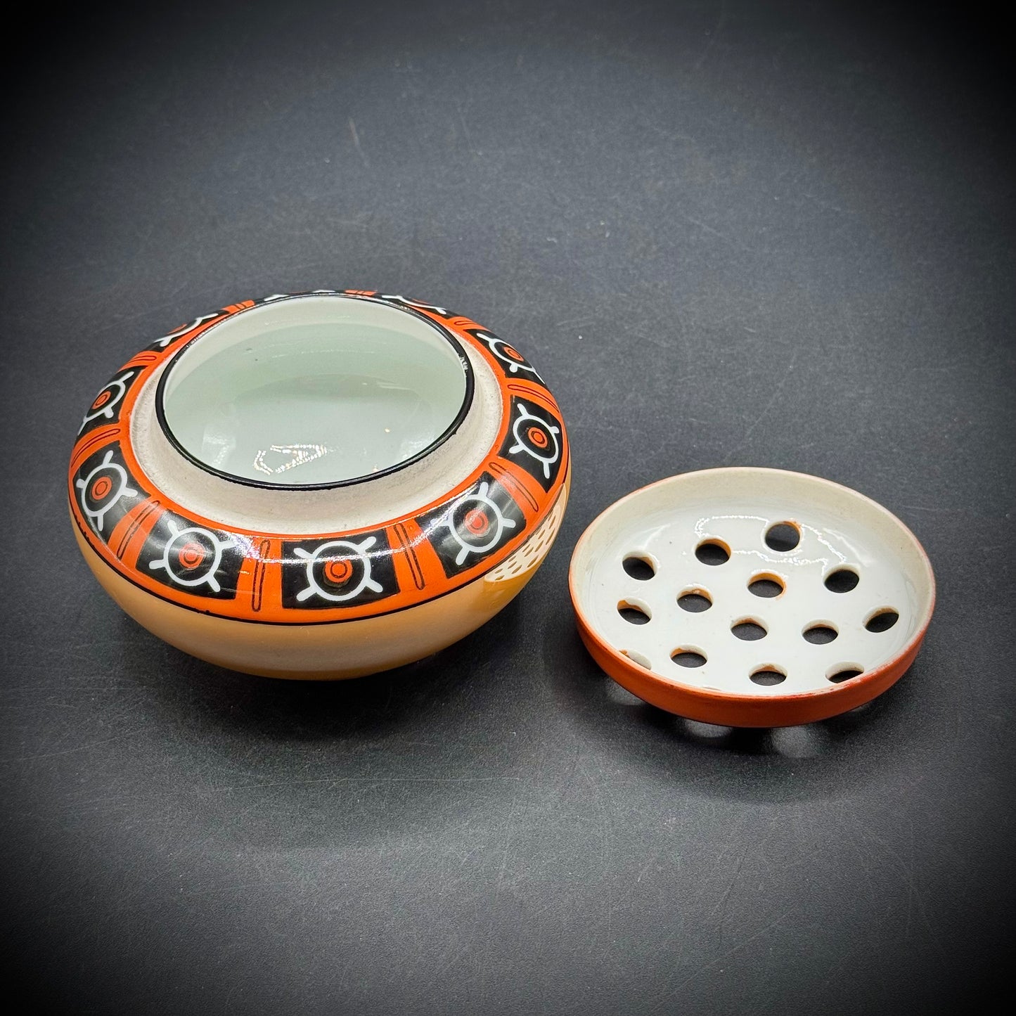 Vintage Noritake Japan Ceramic Lidded Flower Frog