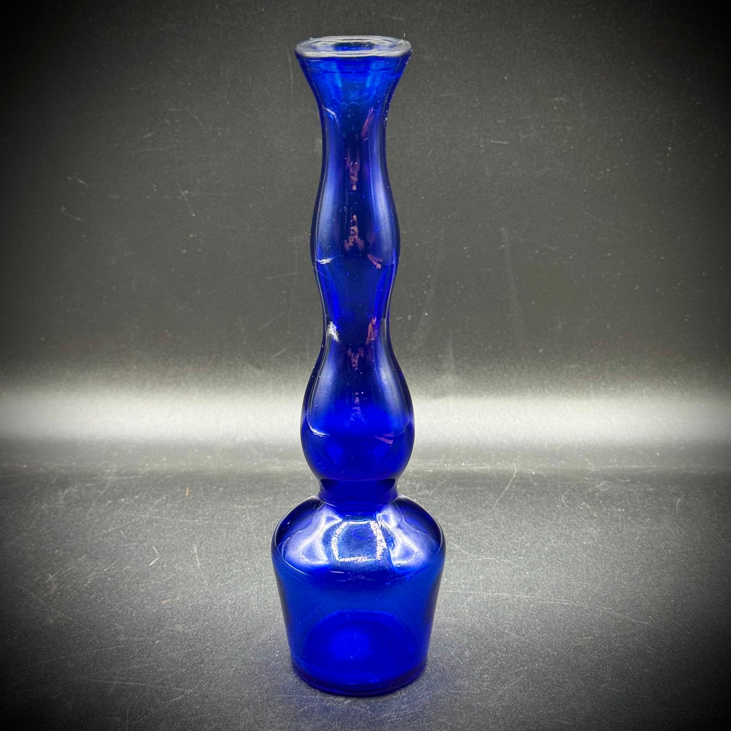 Vintage Wave Pattern Cobalt Blue Vase