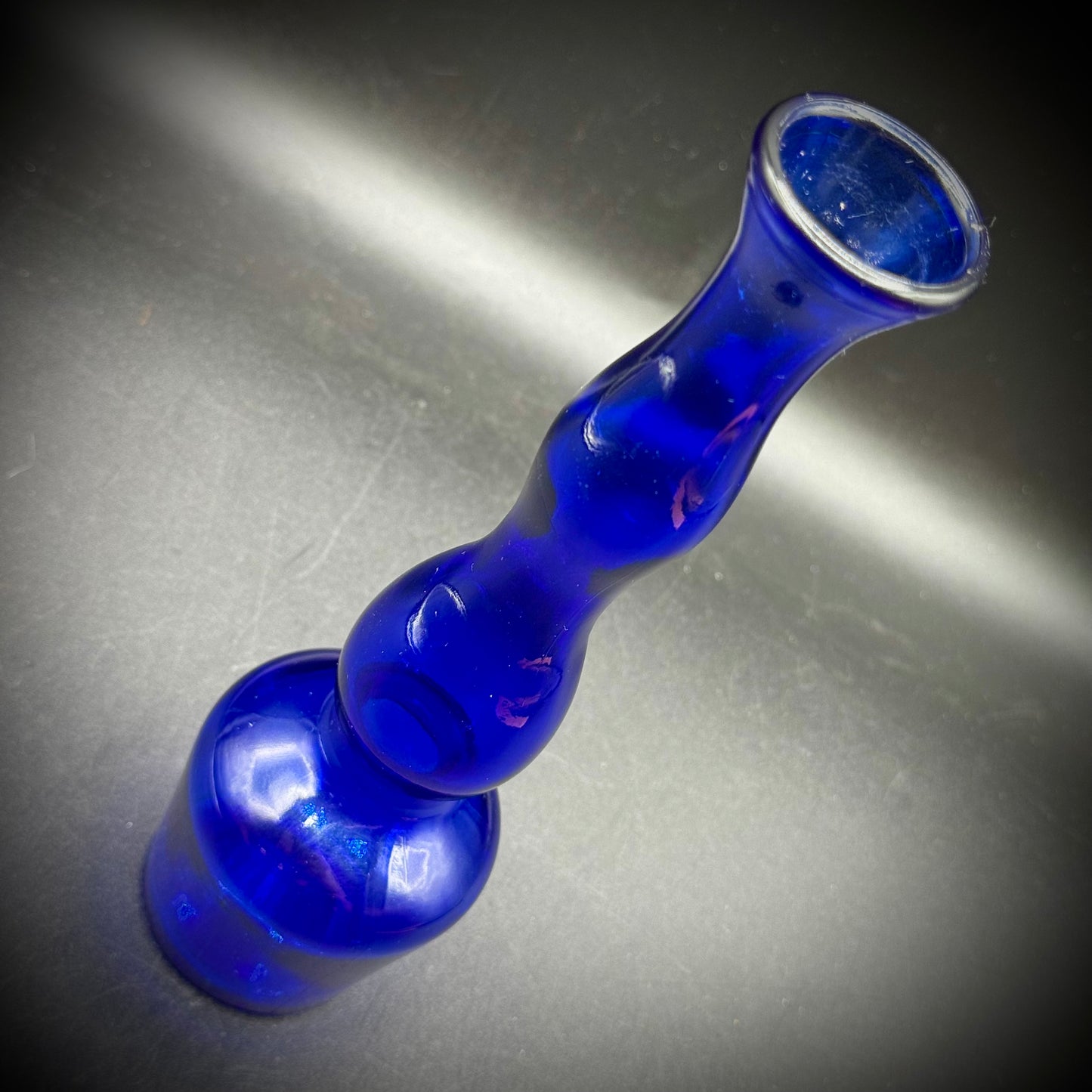 Vintage Wave Pattern Cobalt Blue Vase