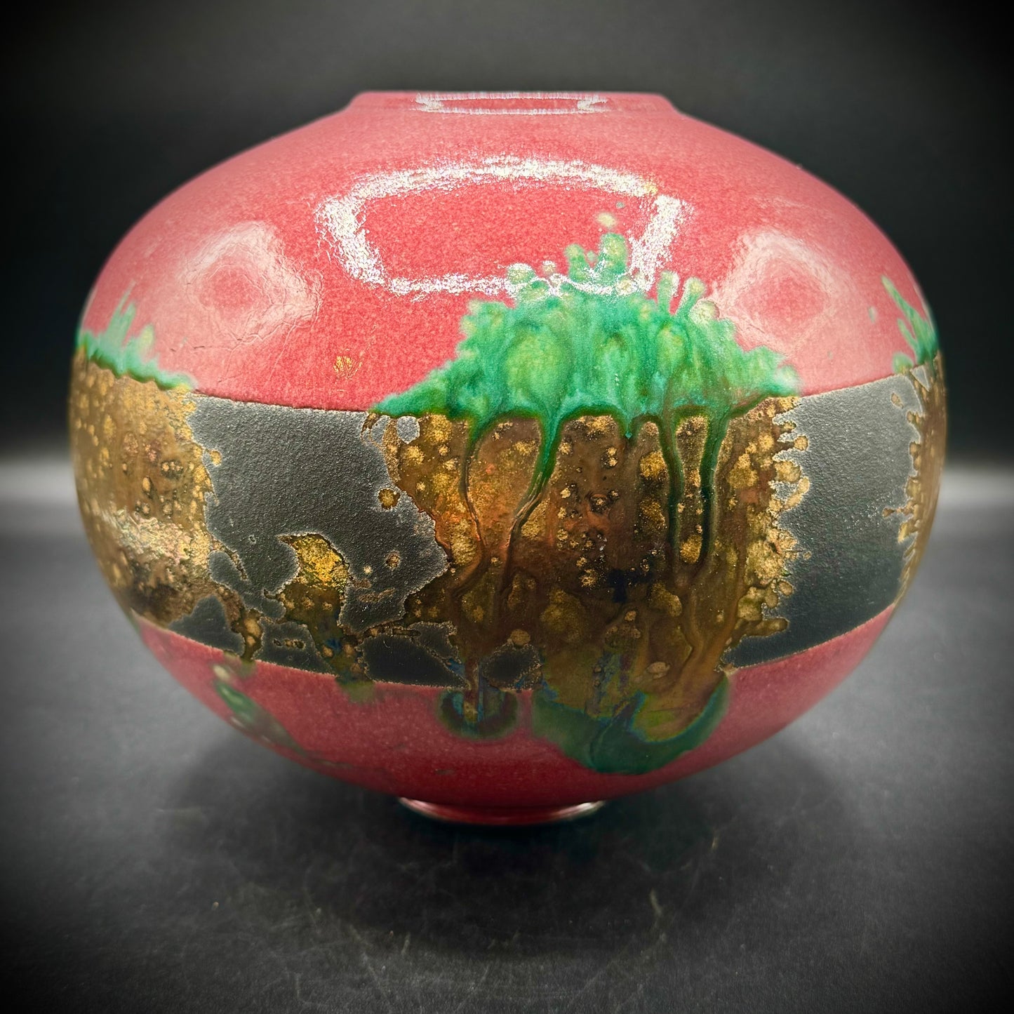 Vintage Artist Gregg Neal Signed Raku Glass Pottery Vase