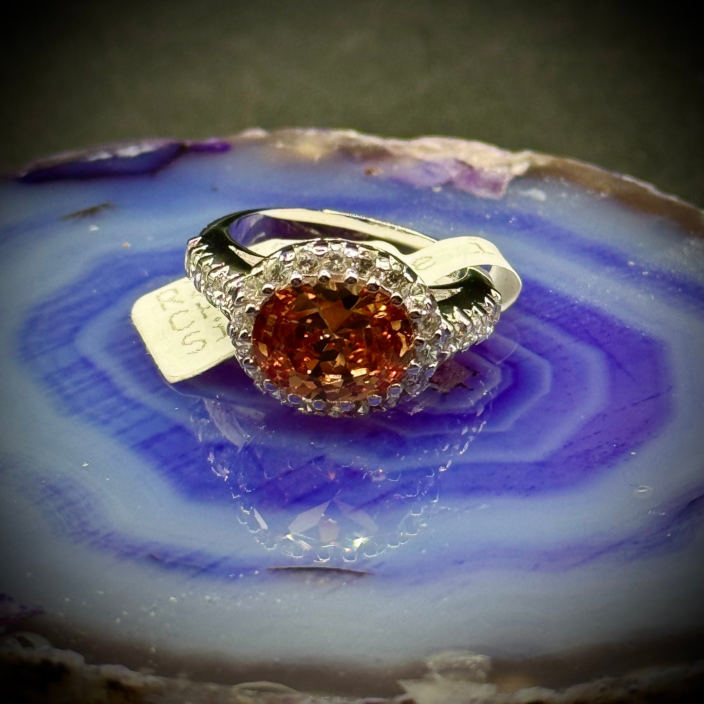 Topaz Colored CZ Ring 18KGE