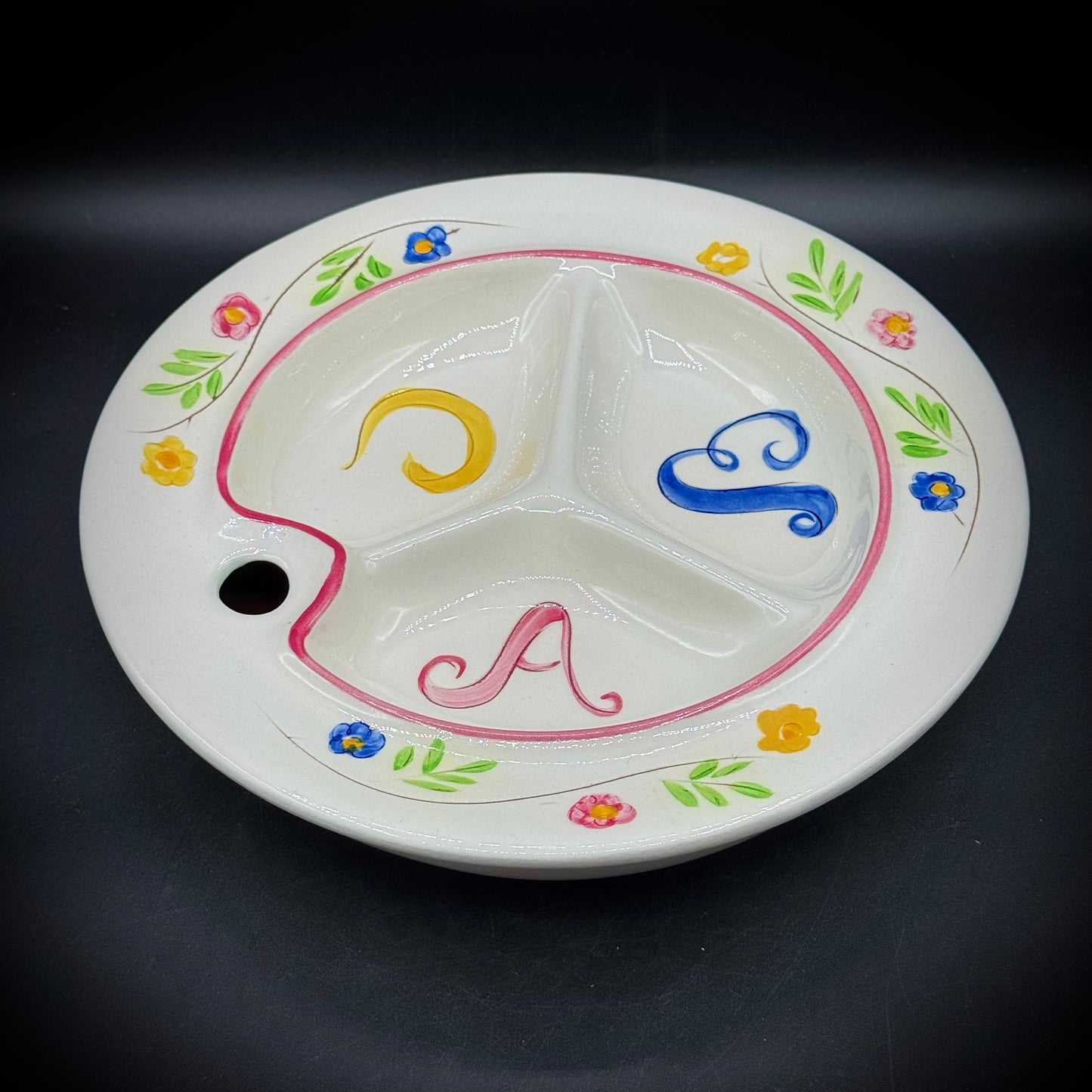 Vintage 1960s Stangl Children's Alphabet Warming Dish