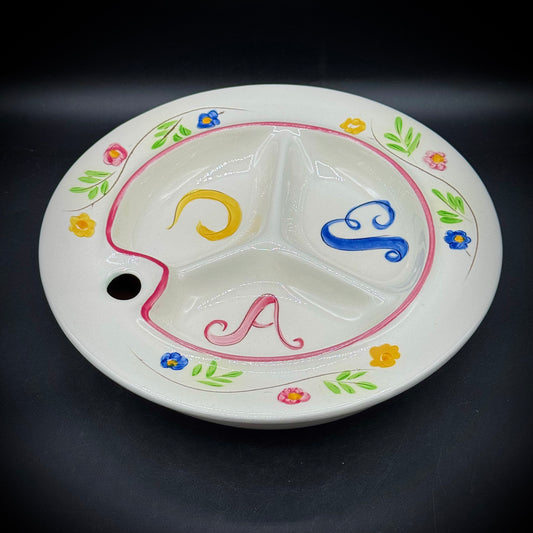 Vintage 1960s Stangl Children's Alphabet Warming Dish