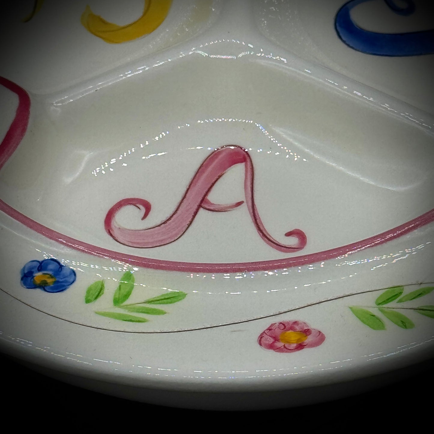 Vintage 1960s Stangl Children's Alphabet Warming Dish