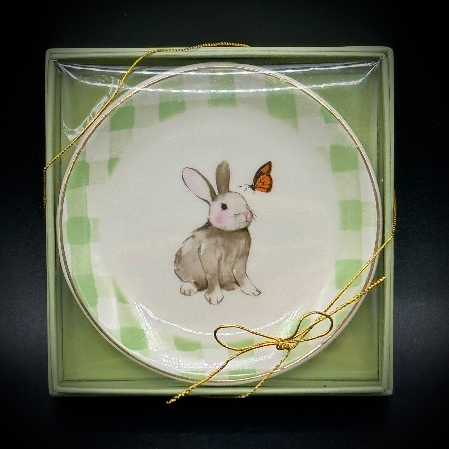 New in Box Bunny Dish By Heatherlee Chan