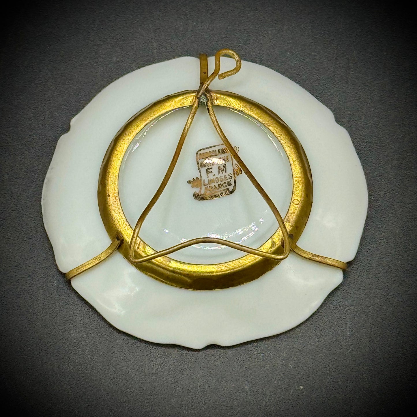 Antique Limoges French Porcelain Courting Couple Miniature Dish Artist Signed