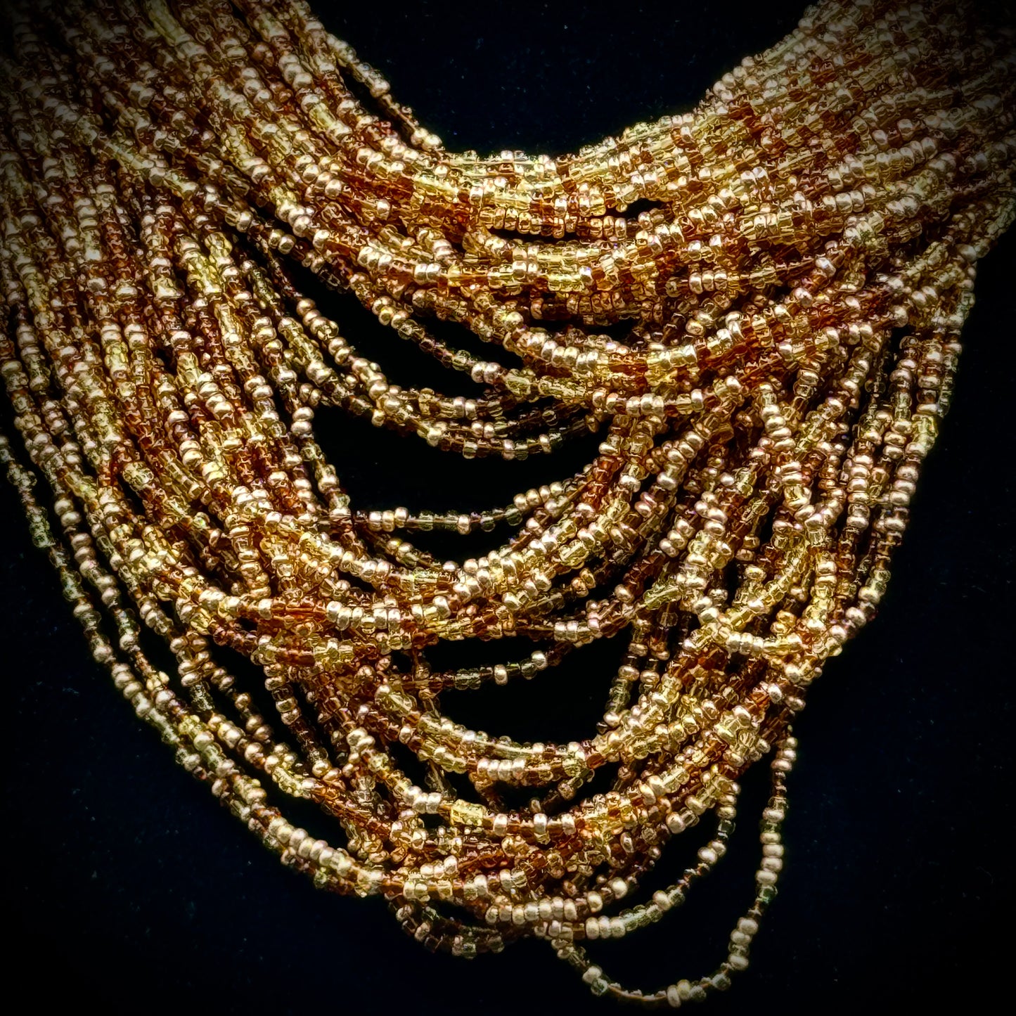 Joan Rivers Gold & Amber Brown Multi-Strand Torsad Style Necklace