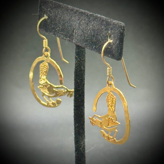 Wild Byrd Gold Tone Bird Motif Earrings