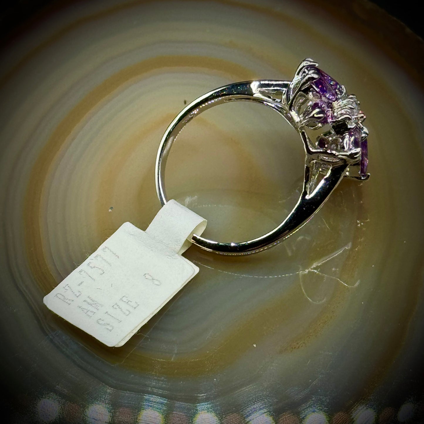 Purple & Clear Starburst CZ 18KGE