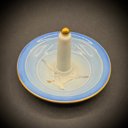 Vintage Copenhagen Bird Motif Porcelain Ring Dish