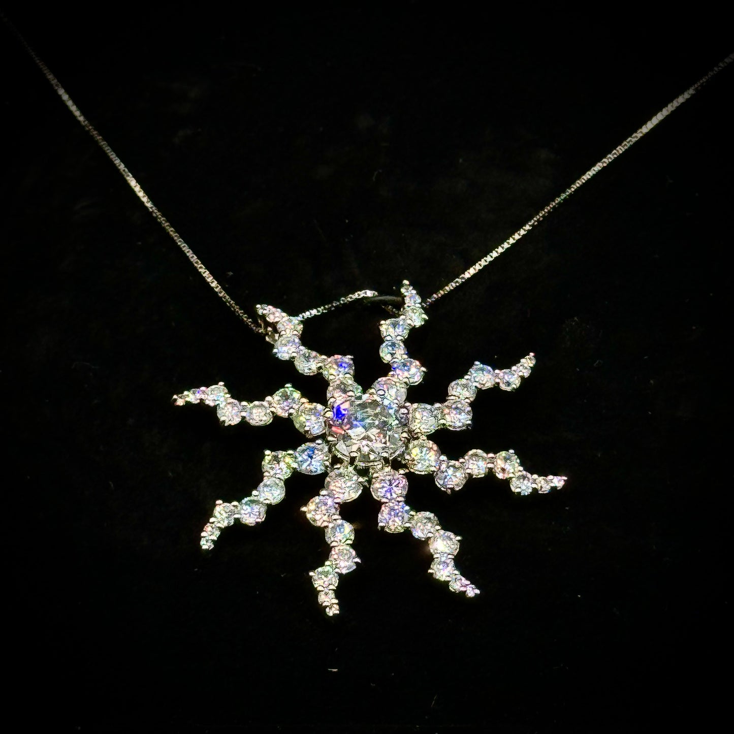 Suzanne Somers Collection Starburst Necklace 925 Sterling Silver