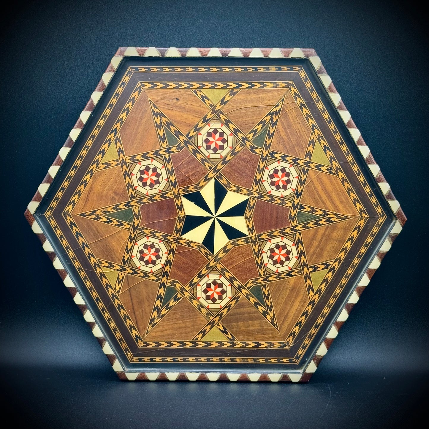 Stunning Inlaid Wood Serving Tray