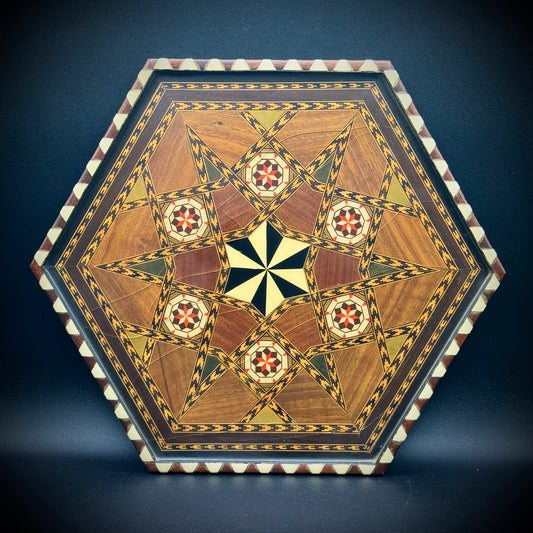Stunning Inlaid Wood Serving Tray