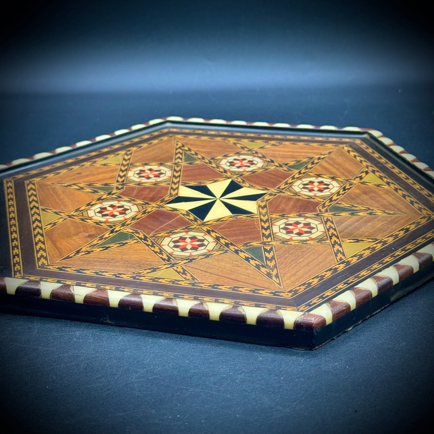 Stunning Inlaid Wood Serving Tray