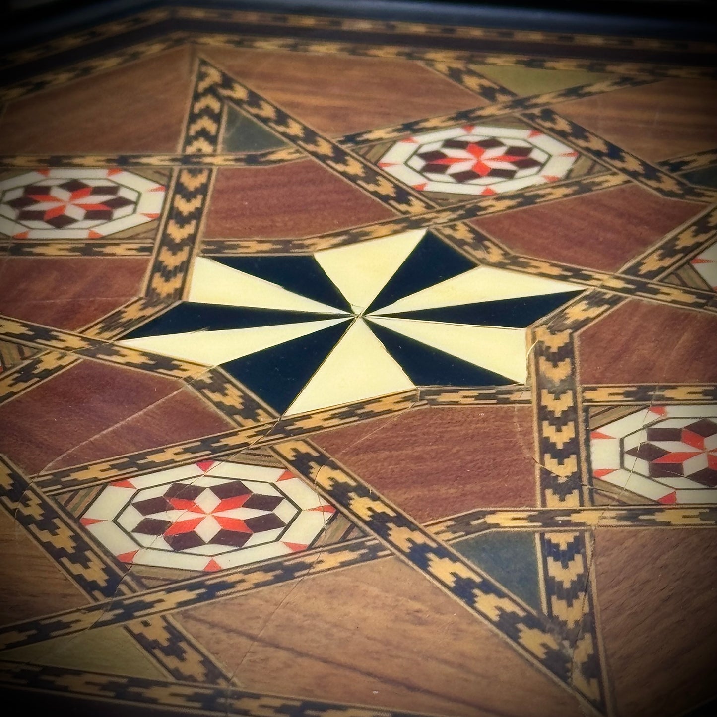 Stunning Inlaid Wood Serving Tray
