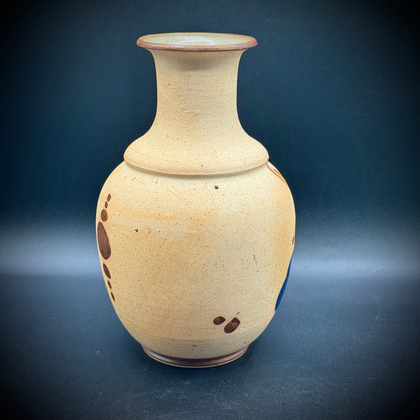 Signed Mexico Tonala Style Bird & Flower Motif Pottery Vase