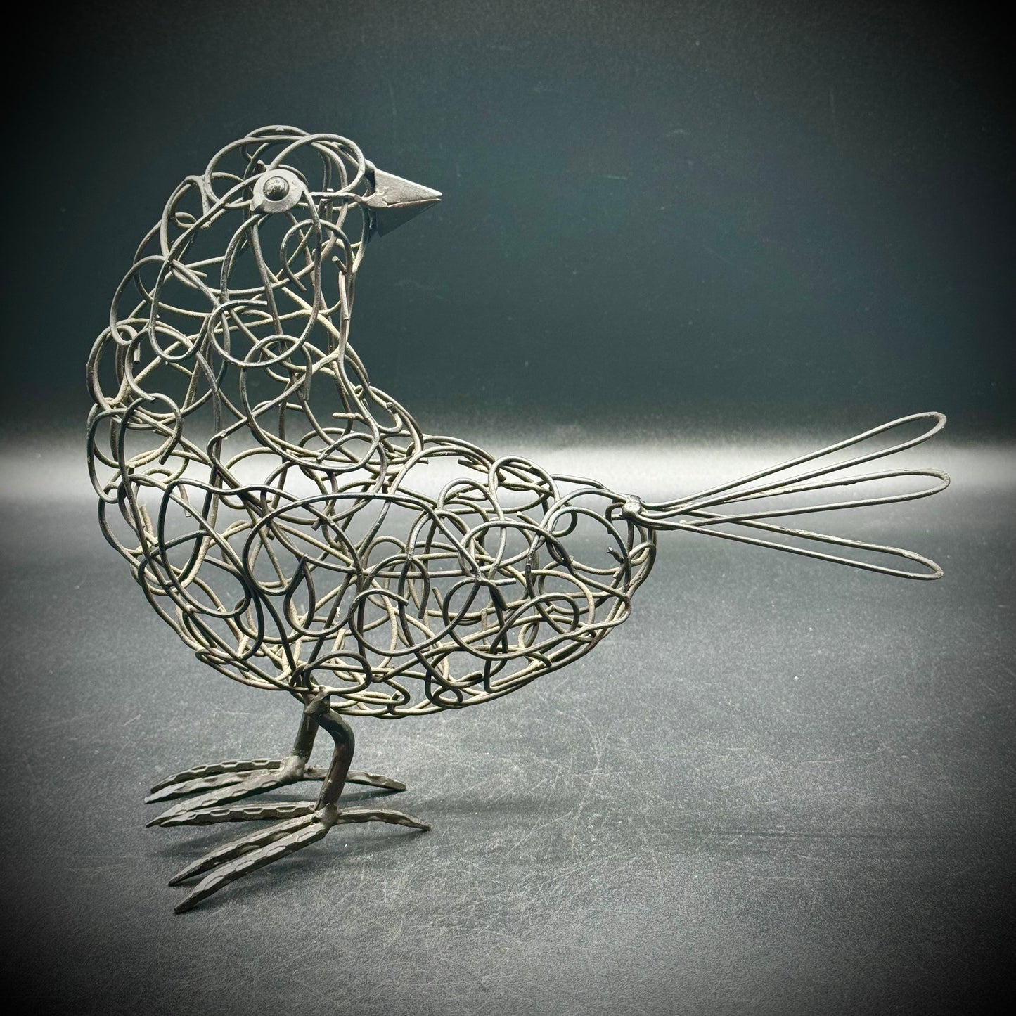 Brutalist Metal Bird Sculpture