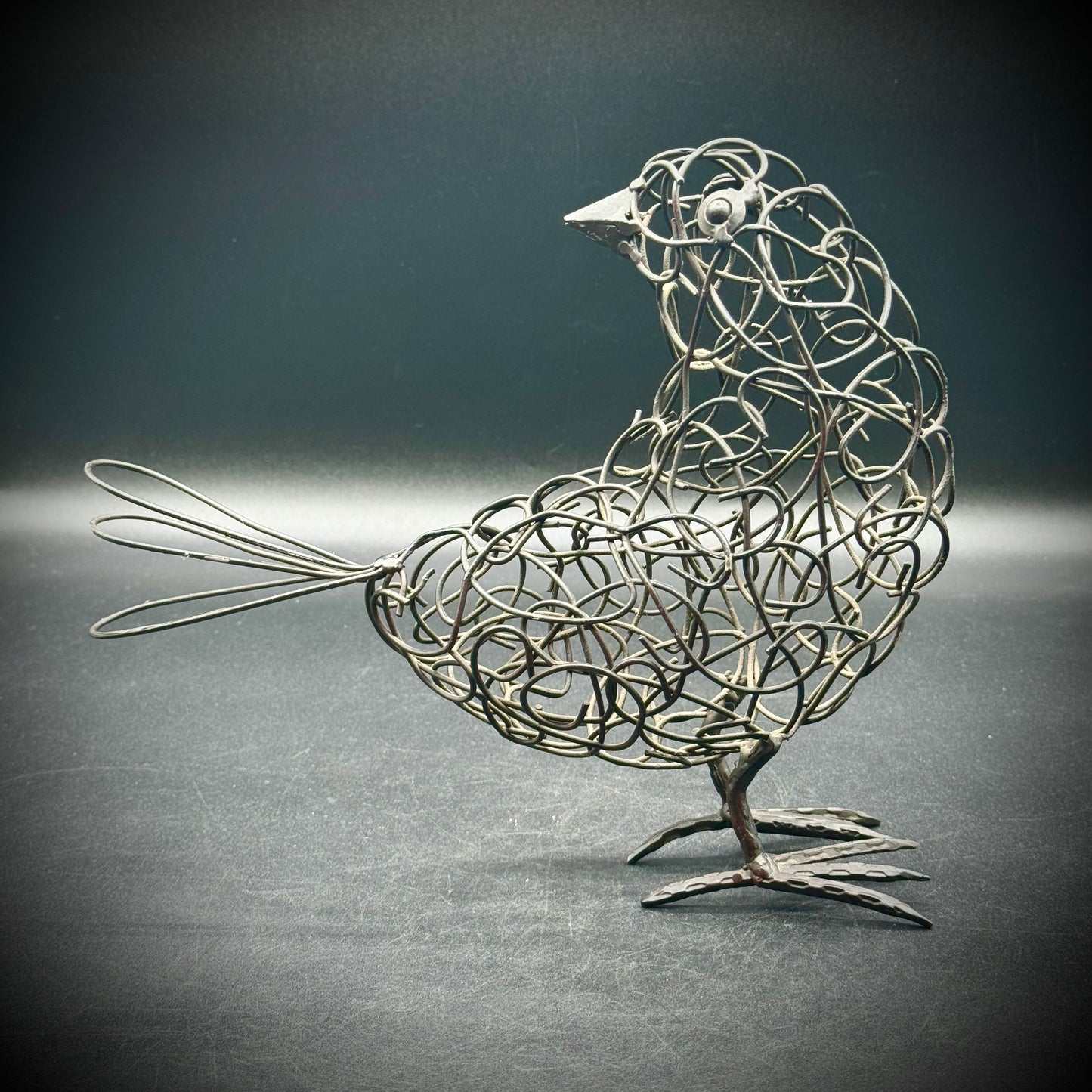 Brutalist Metal Bird Sculpture