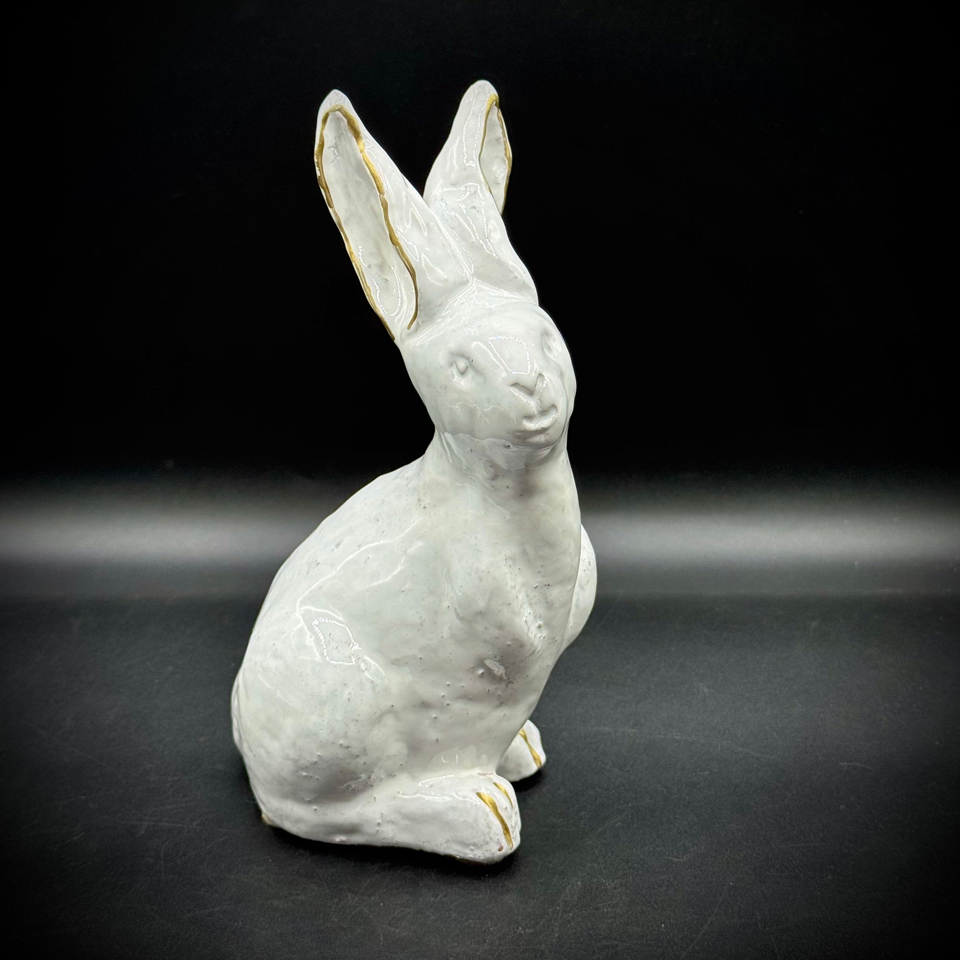 Hand Sculpted Mexican Ceramic Rabbit with Gold Accents – Picker Road ...