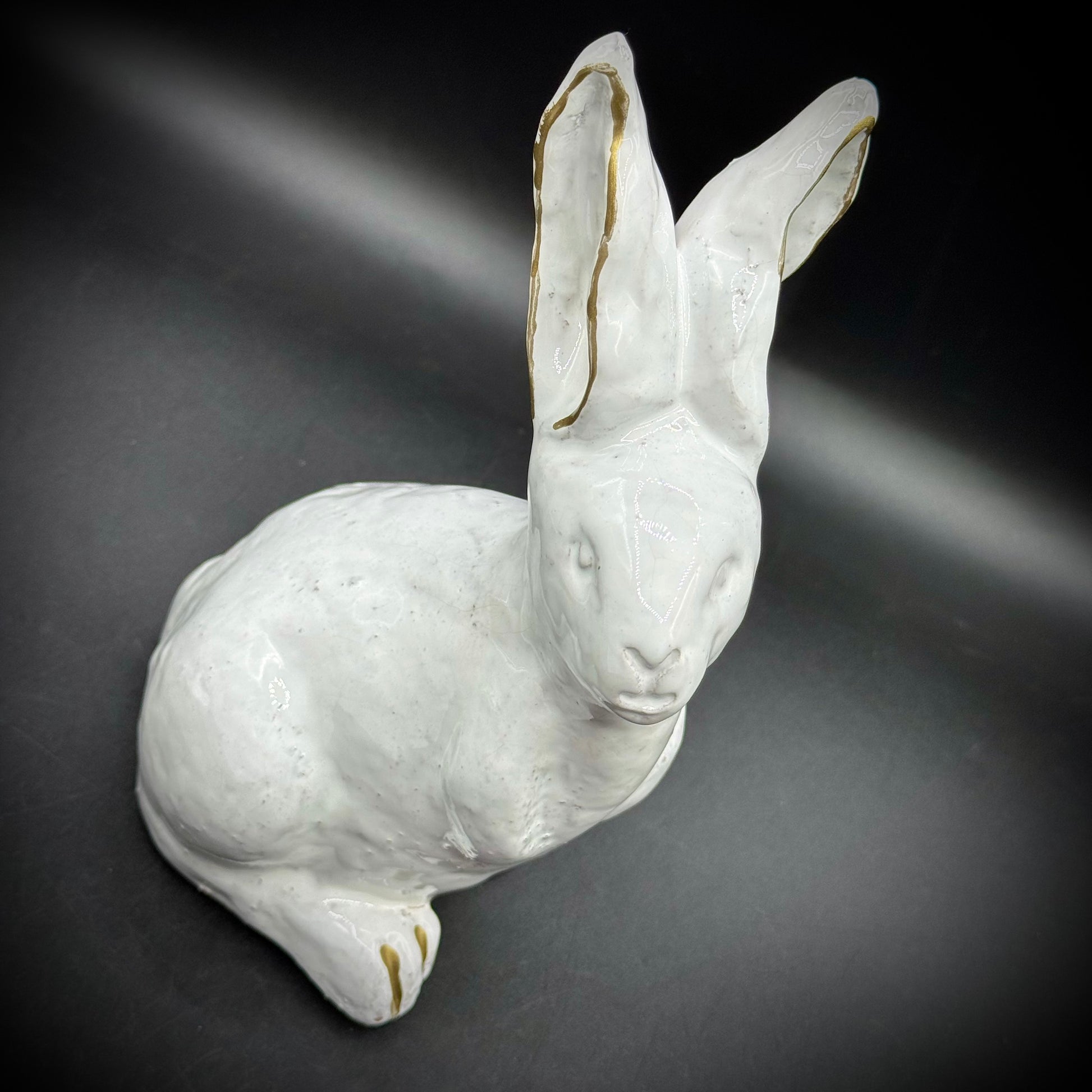 Hand Sculpted Mexican Ceramic Rabbit with Gold Accents – Picker Road ...
