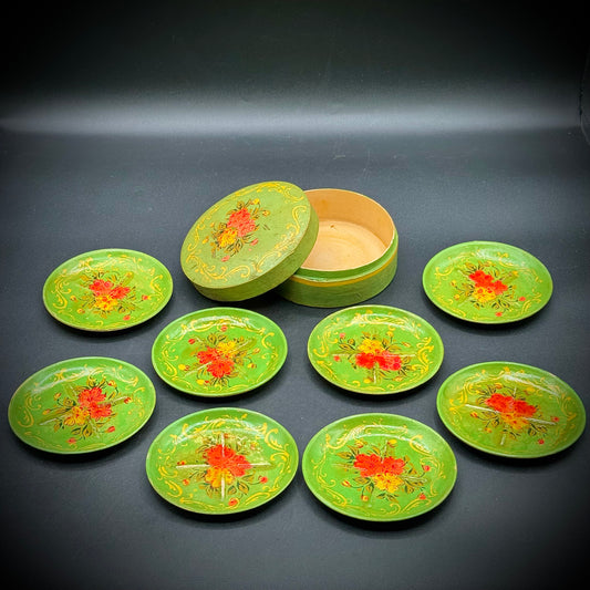 Vintage Japan Highmount Quality Coaster Set with Box