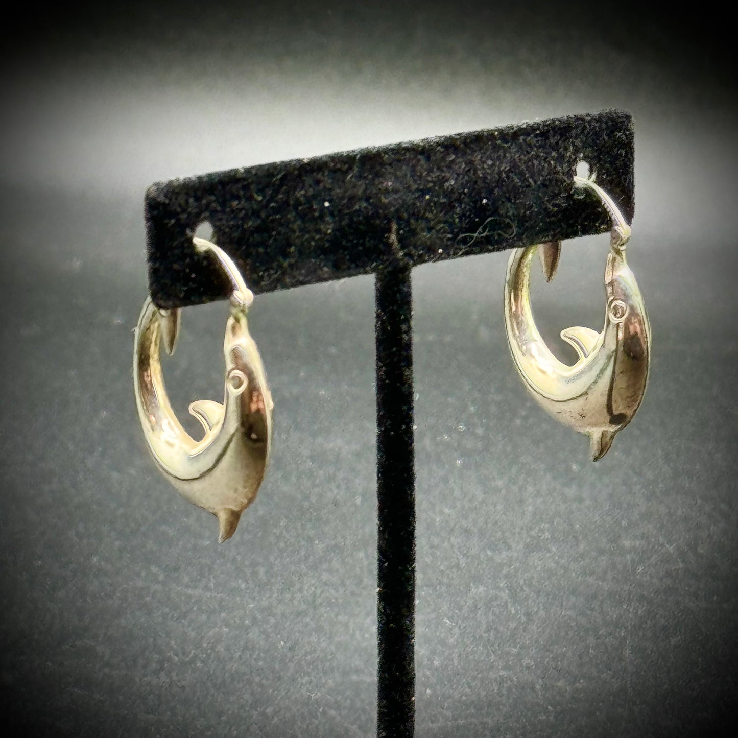 Sterling Silver Dolphin Hoop Earrings