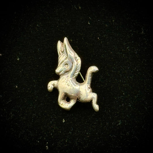 Sterling Silver Playful Donkey Pin