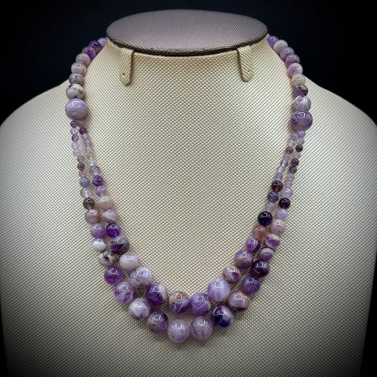 Genuine Amethyst Double Bead Necklace