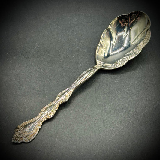 International Silverplate Scalloped Serving Spoon
