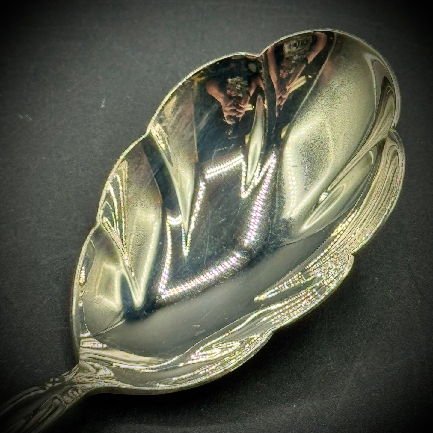 International Silverplate Scalloped Serving Spoon