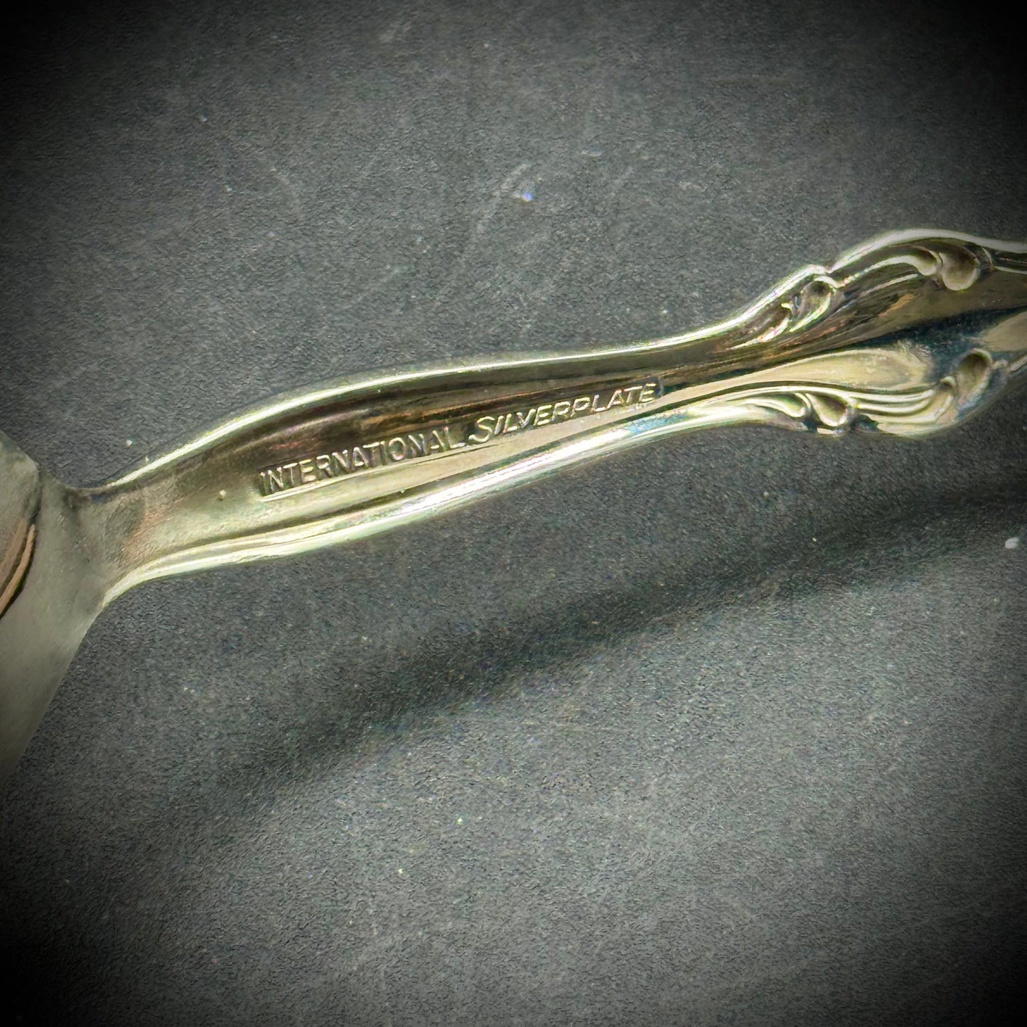 International Silverplate Scalloped Serving Spoon