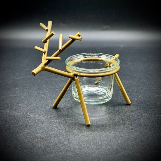 Metal & Glass Brutalist Reindeer Votive