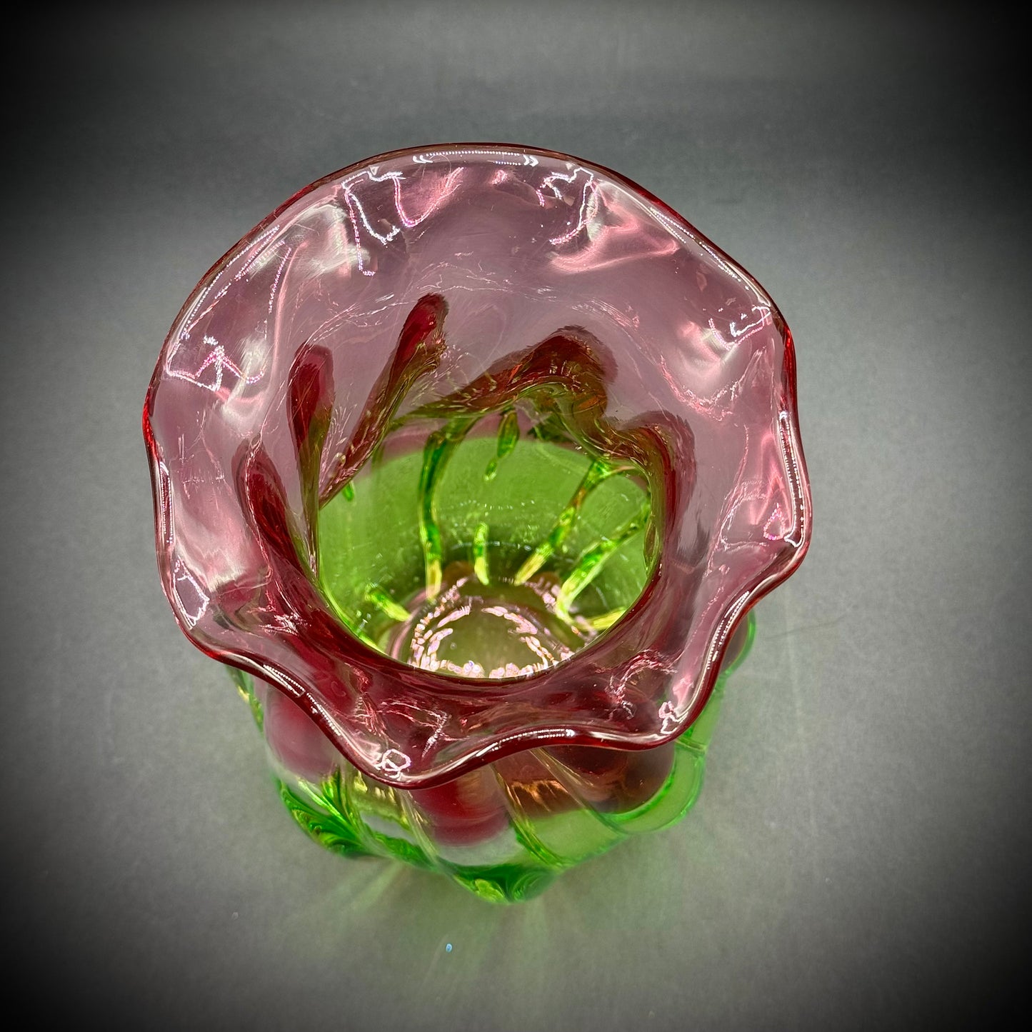Two Color Glass Watermelon Vase
