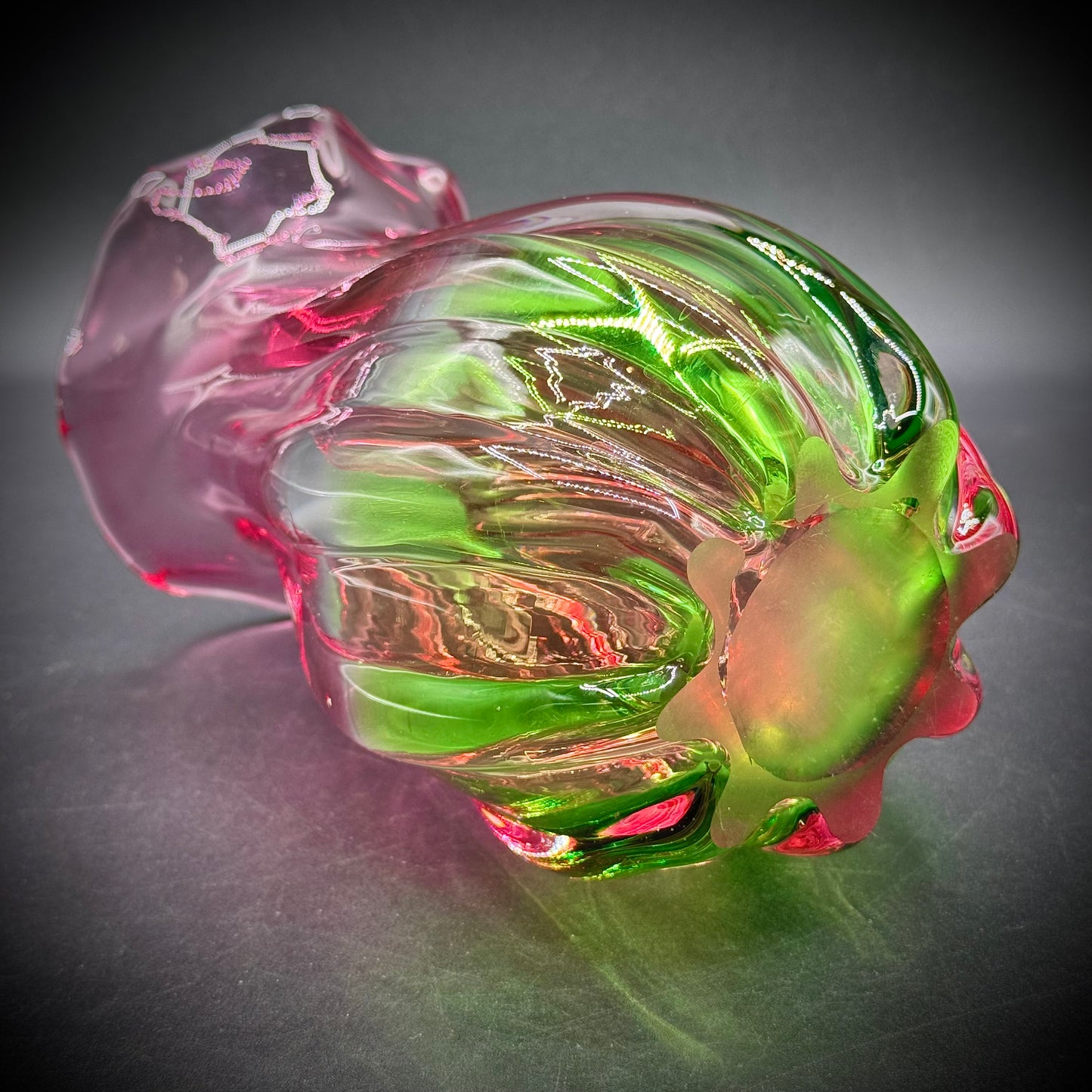 Two Color Glass Watermelon Vase