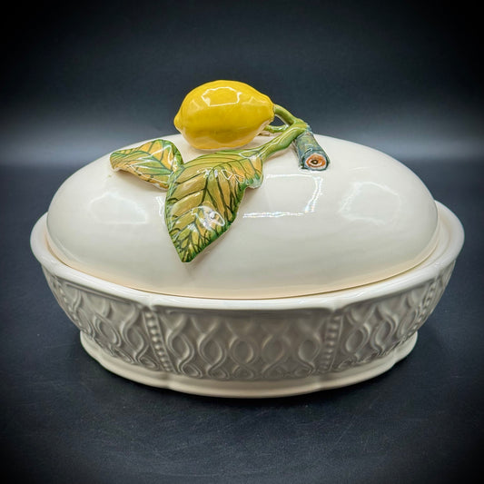 Chanticleer by Hand Lemon Motif Lidded Casserole
