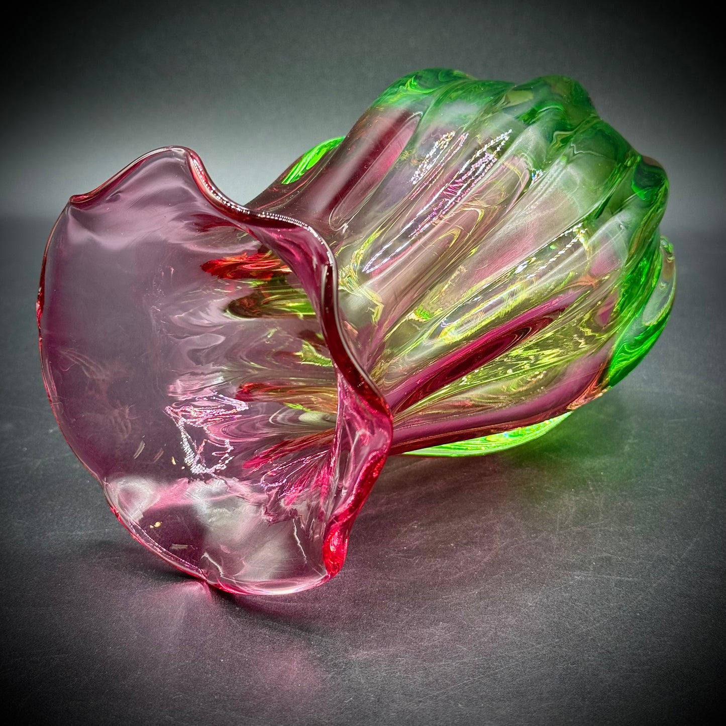 Two Color Glass Watermelon Vase